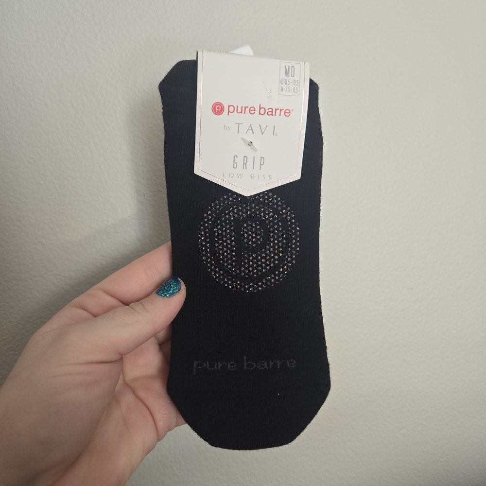 Pure Barre Black Grip Socks